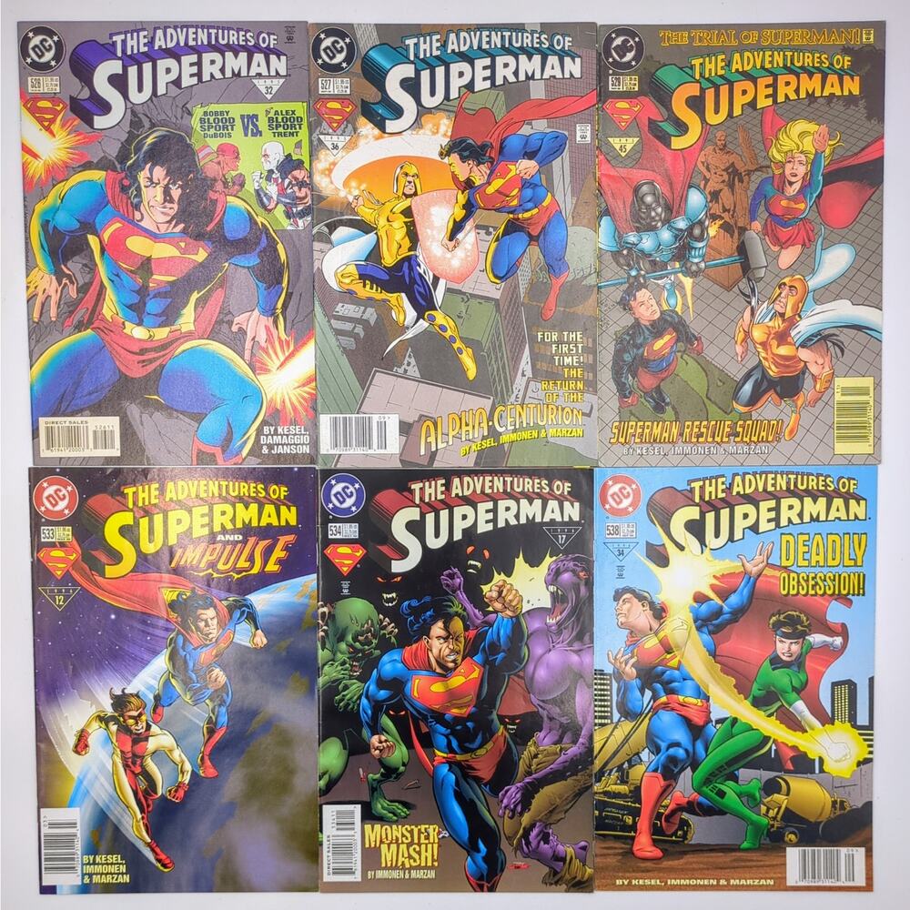 Adventures of Superman Lot 526 527 529 533 534 538 DC Comics 1995-96 Supergirl